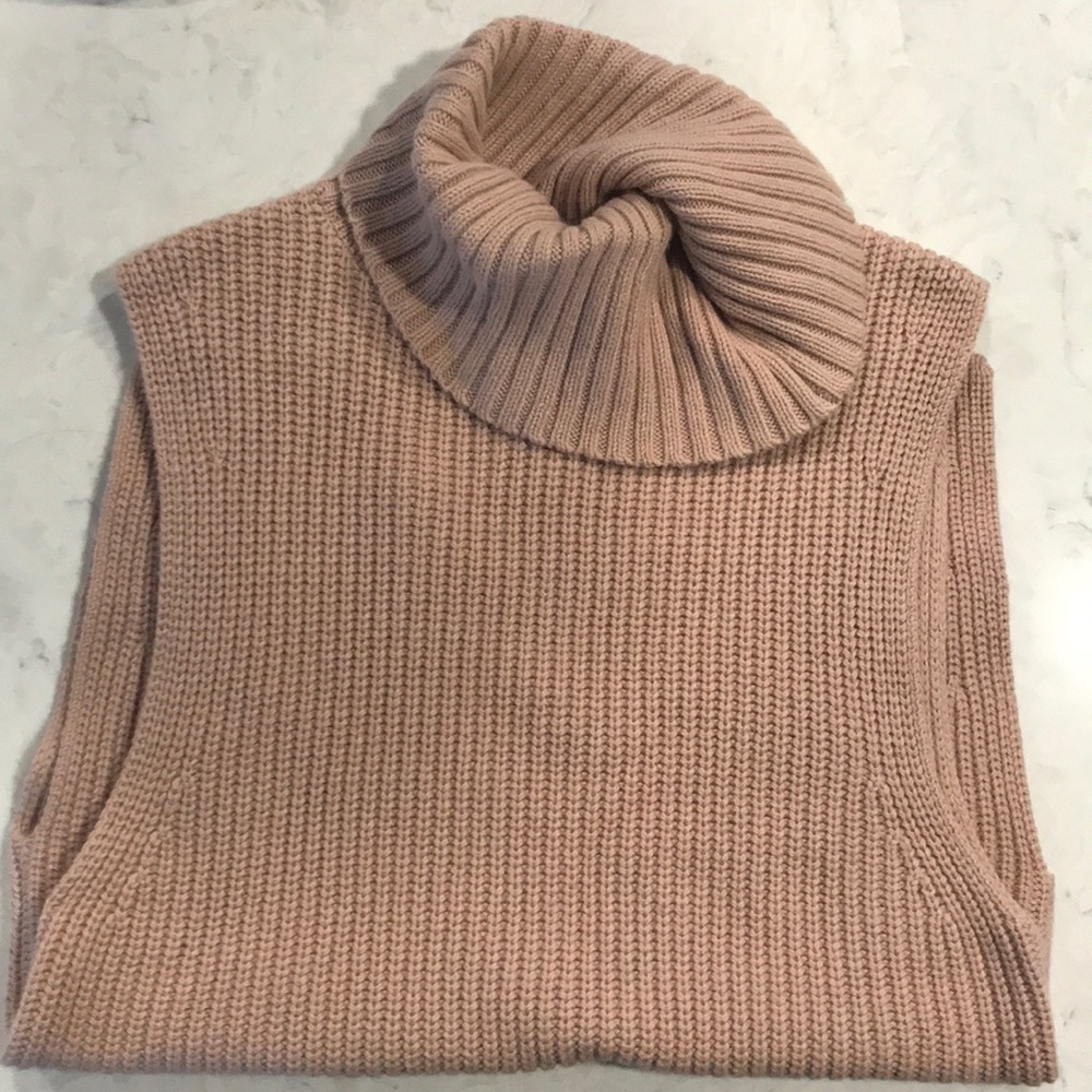 Sleeveless Blush Pink Turtleneck